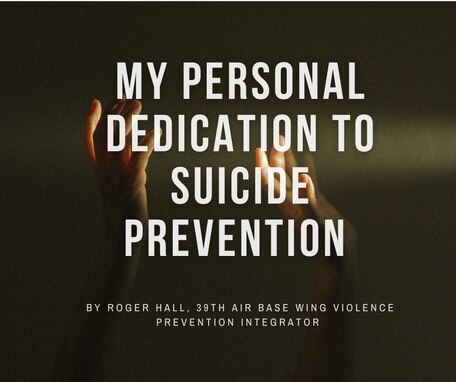 My personal dedication to suicide prevention in text