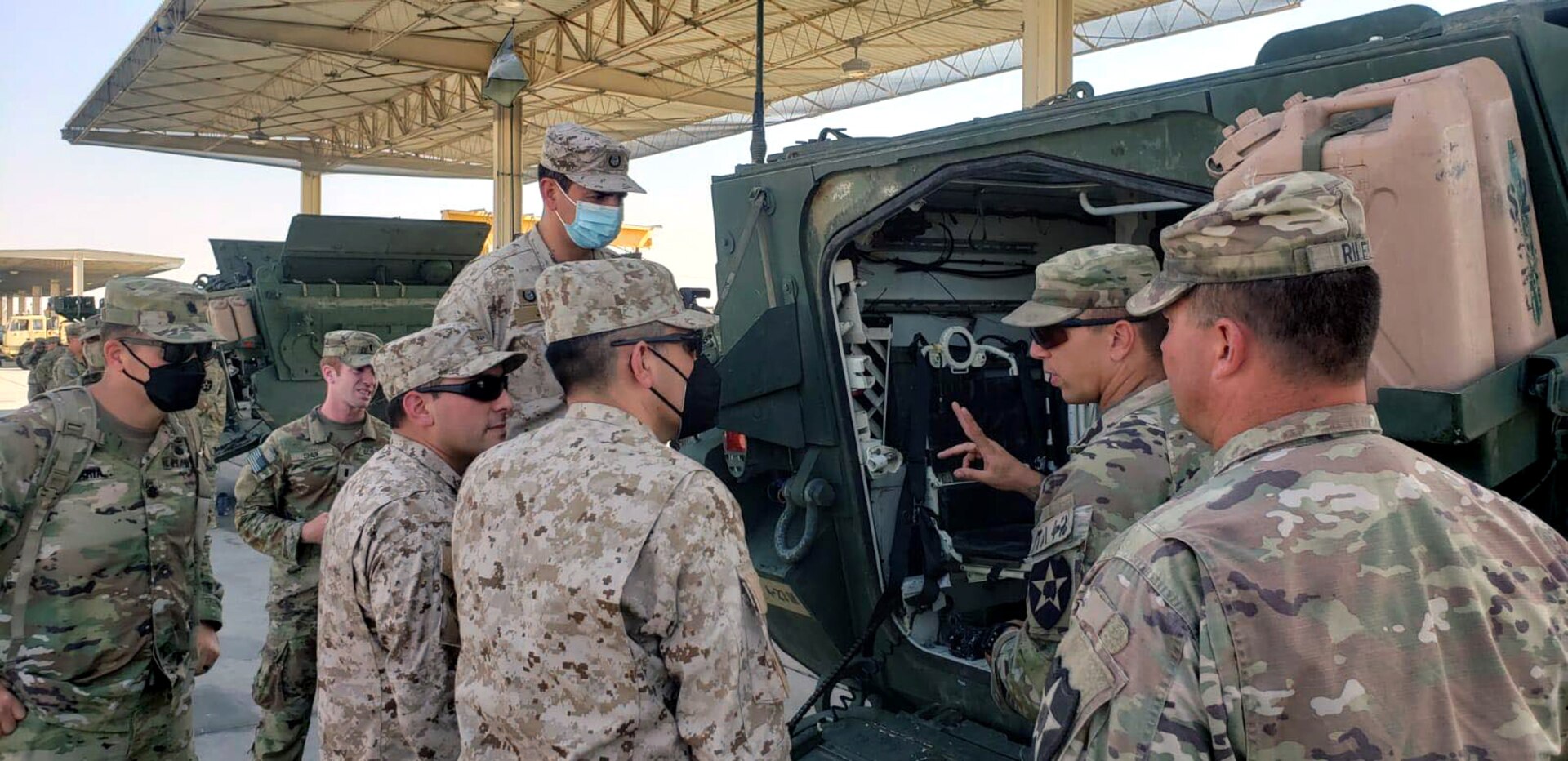 U.S. Army South security cooperation personnel accompany delegates from the Chilean army to visit the National Training Center at Fort Irwin, California, Aug. 21.