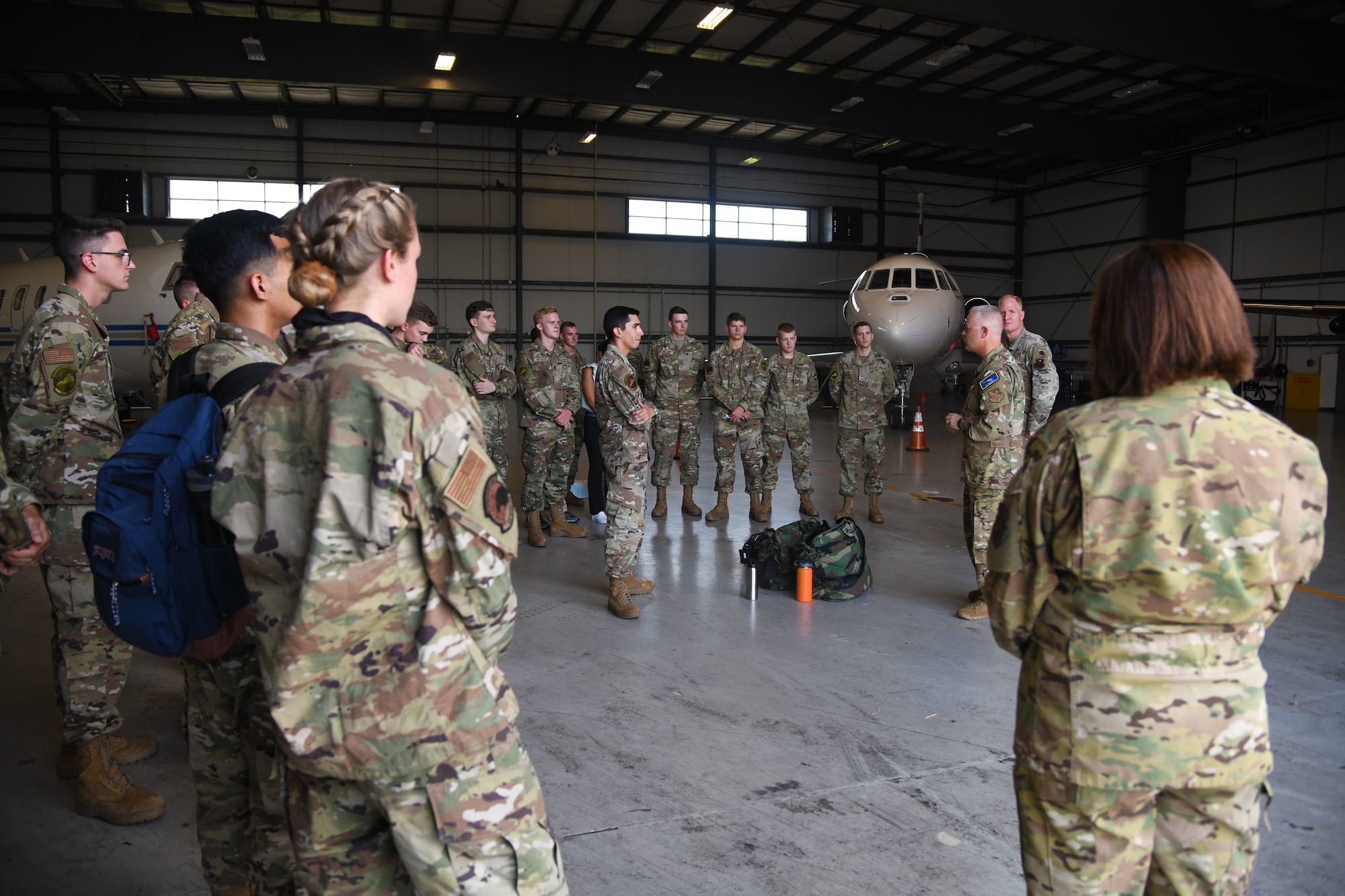 Col. Tyler Schaff, 316th Wing and Joint Base Andrews commander, mentors University of Virginia Det. 890 cadets on the key(s) to being a successful officer.