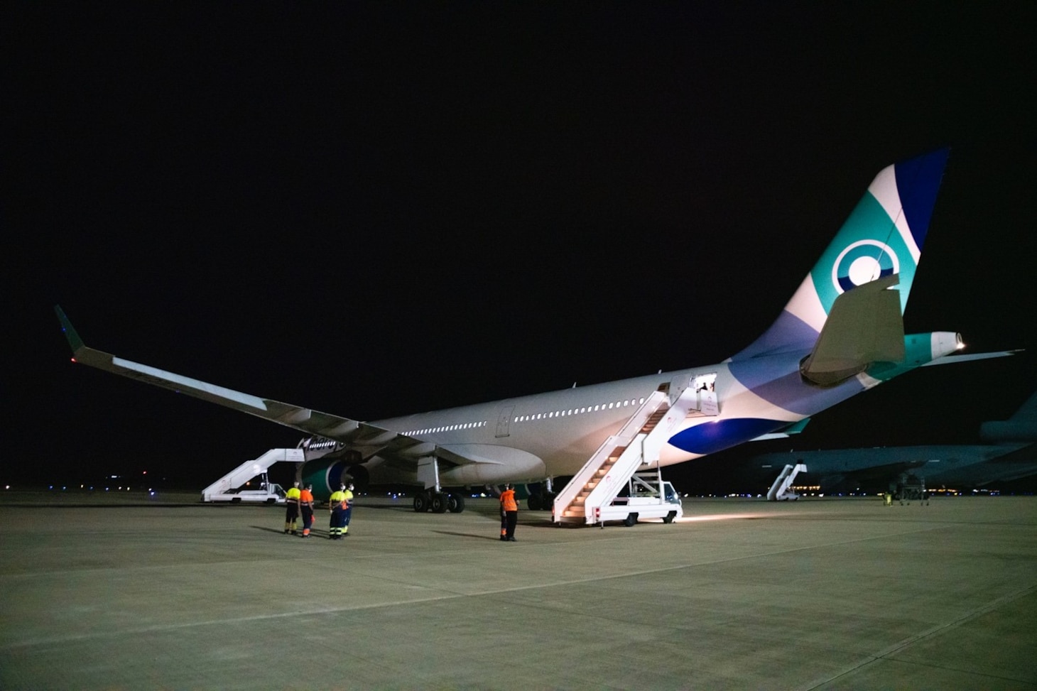 (Aug. 31, 2021) An aircraft carrying evacuees from Afghanistan departs Naval Station (NAVSTA) Rota, Spain, en route to the United States, Aug. 31, 2021. NAVSTA Rota is currently supporting the Department of State mission to facilitate the safe departure and relocation of U.S. citizens, Special Immigration Visa recipients, and vulnerable populations from Afghanistan.