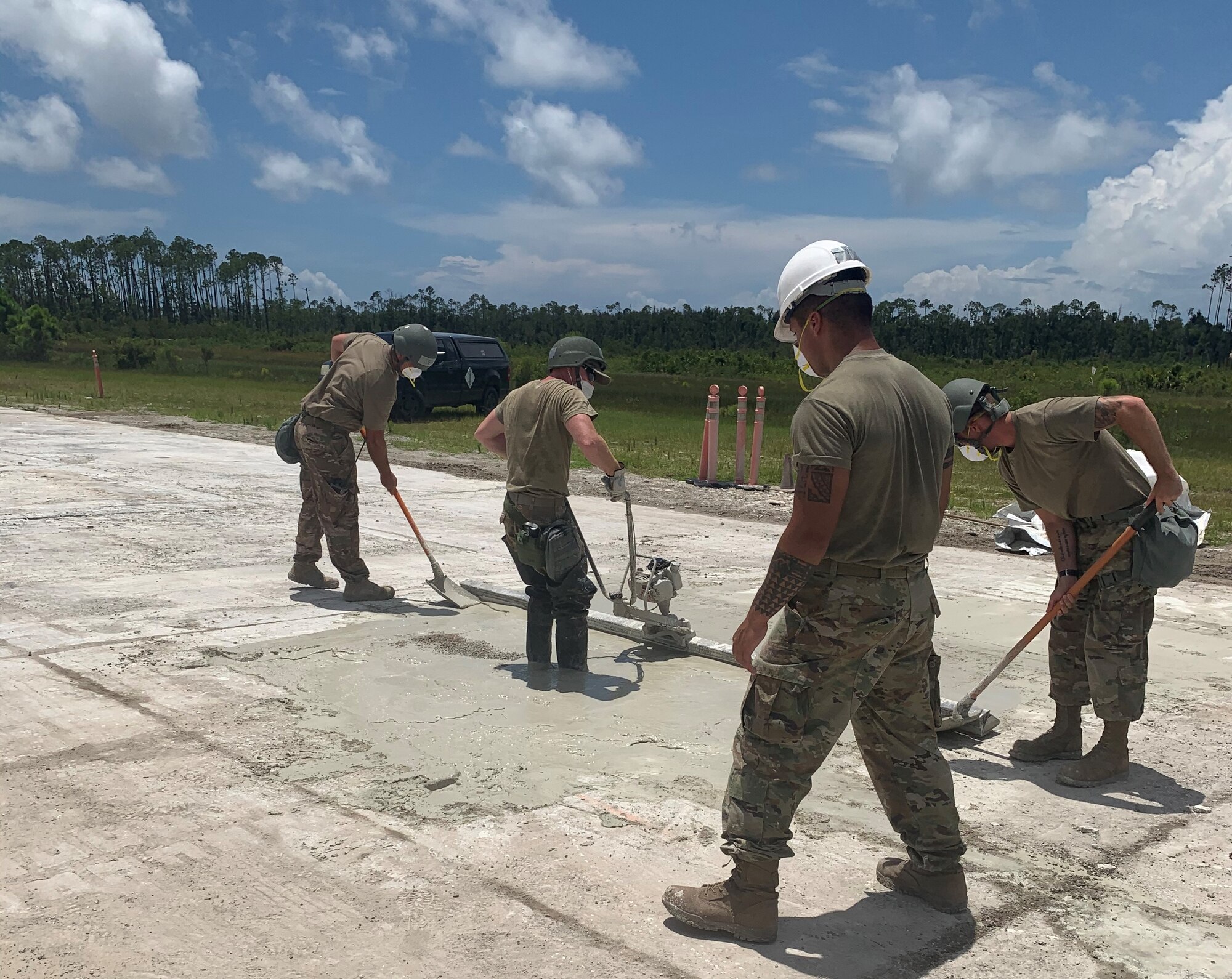 Airmen cap a runway crater