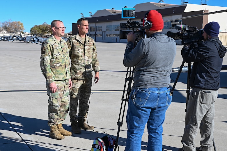 Local news media representatives visit the 58th SOW and NMANG 150th SOW to capture photo images and video footage at Kirtland Air Force Base, N.M., Nov. 29, 2021.