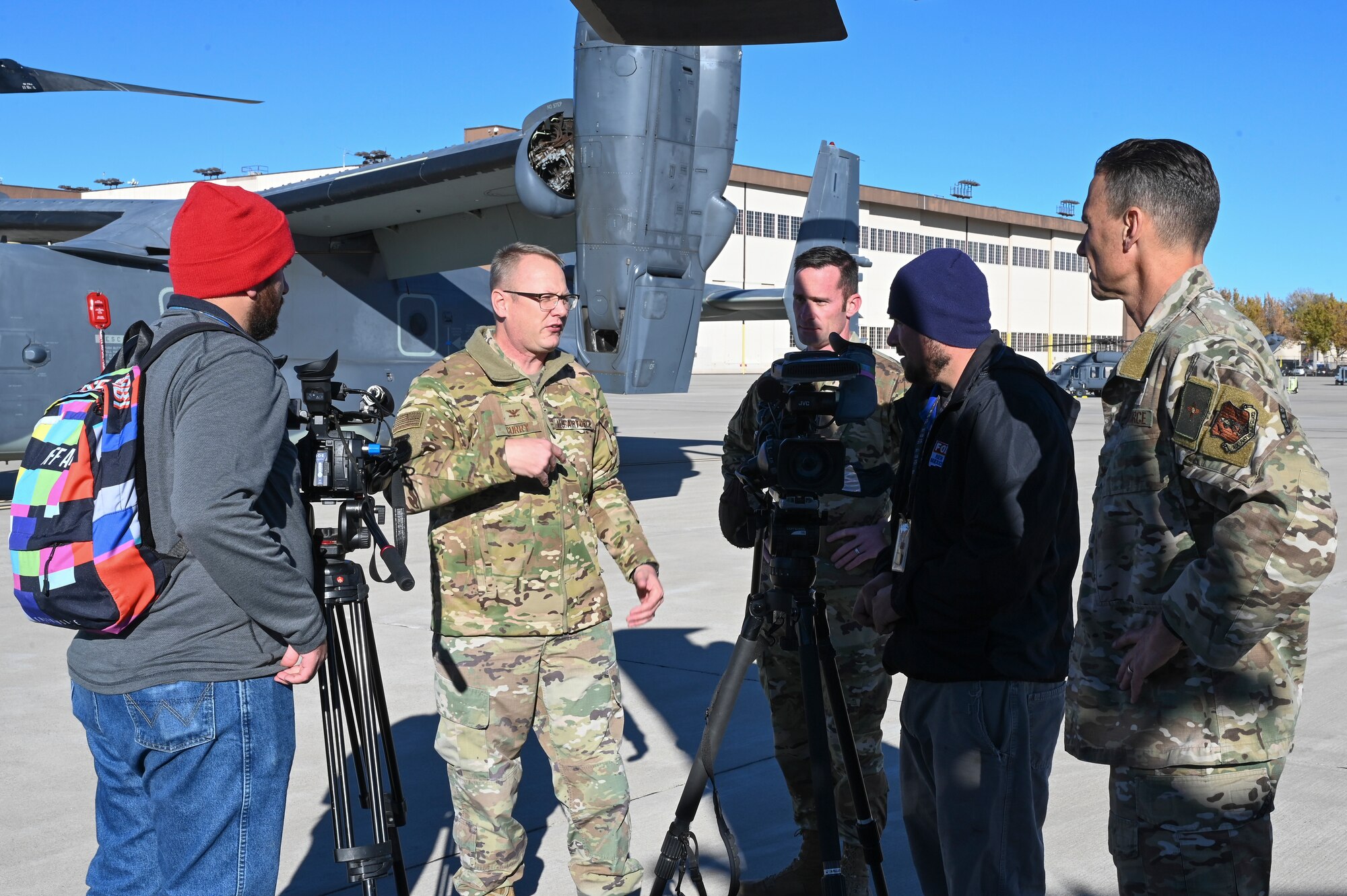 Local media representatives visit the 58th SOW and NMANG 150th SOW to capture photo images and video footage at Kirtland Air Force Base, N.M., Nov. 29, 2021.