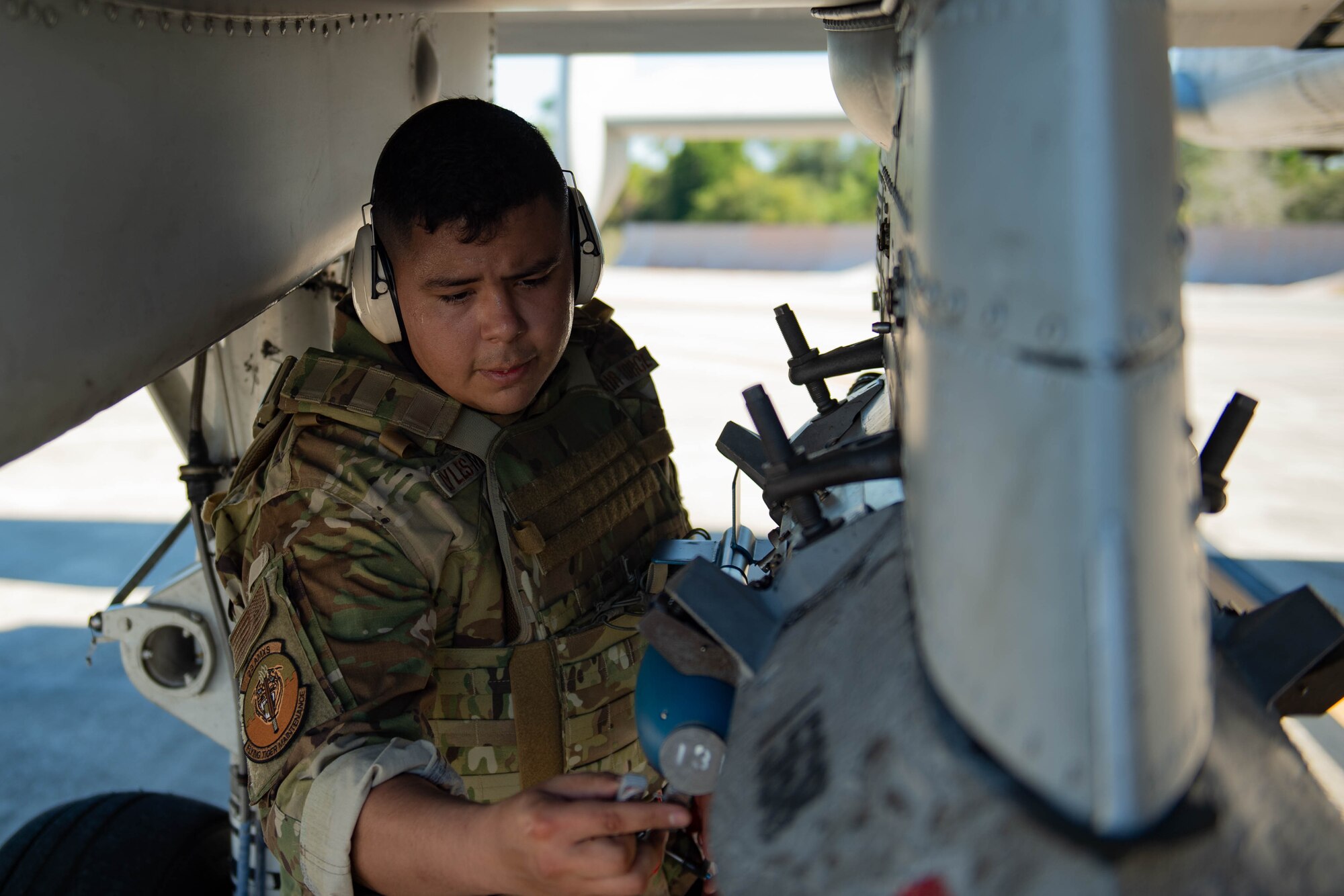 A photo of an Airman working.