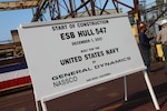 Construction started on the fifth Expeditionary Sea Base (ESB), the future USS Robert E. Simanek (ESB 7), at General Dynamics National Steel and Shipbuilding Company (GD-NASSCO) in San Diego during a small ceremony, Dec. 1.