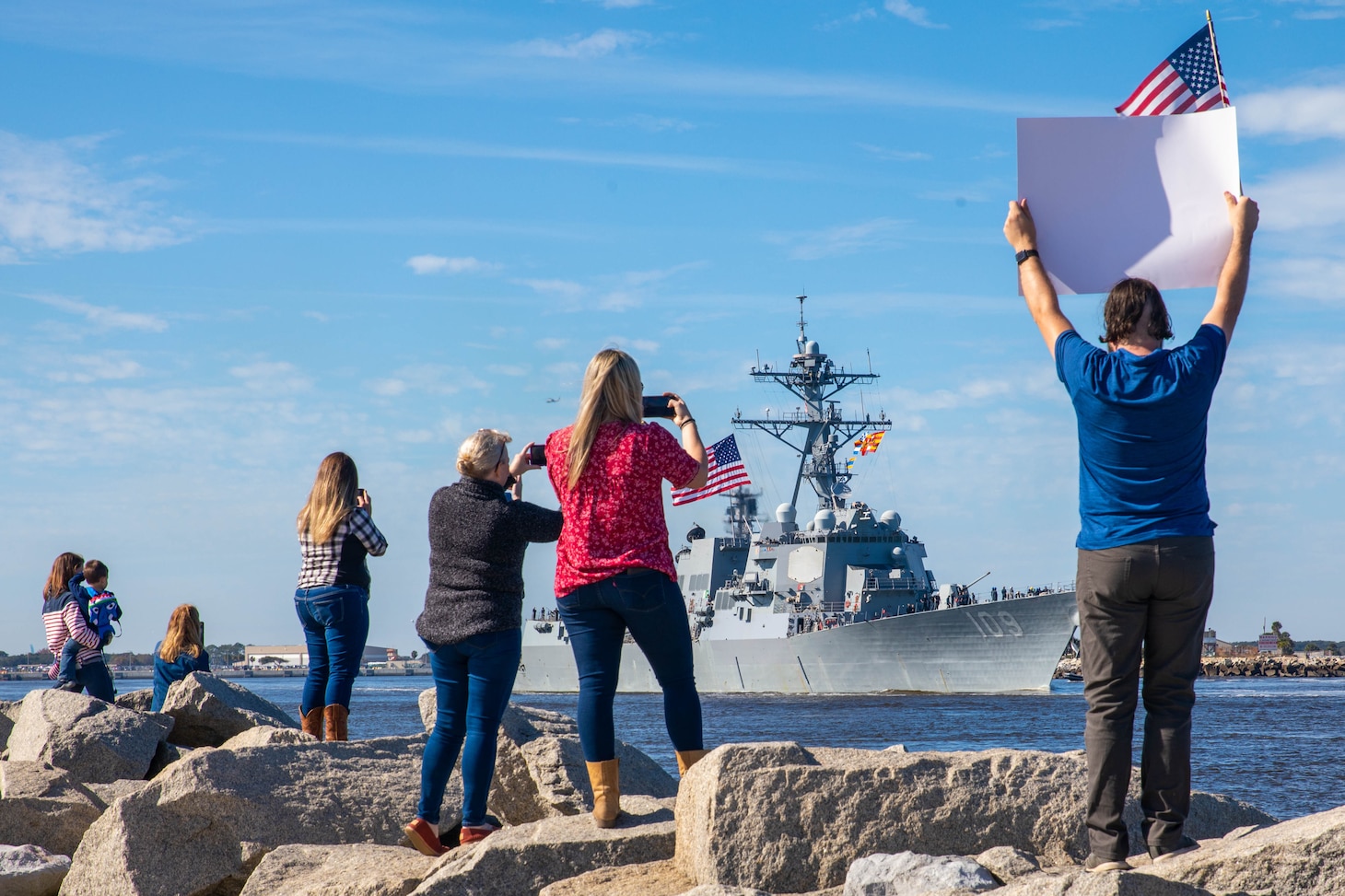 USS Jason Dunham (DDG 109) departs Naval Station Mayport, Florida to join the Harry S. Truman Carrier Strike Group for a scheduled deployment.