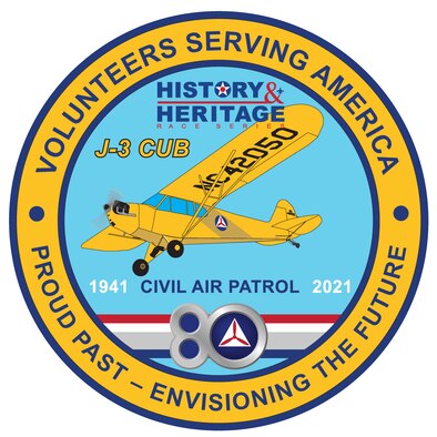 The J-3 Piper Cub will be the first historical aircraft featured in the 2022 History & Heritage Race Series, powered by the Air Force Marathon, beginning Jan. 1. The series, which returns for a second year, was designed to highlight aircraft that shaped the Air Force’s airpower throughout history. (Air Force Marathon graphic)