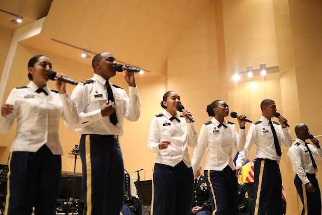 USAREUR-AF Chorus performing for audience.