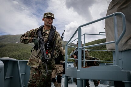 Soldiers and Sailors from Kosovo, Montenegro, Albania and the U.S. execute VBSS training