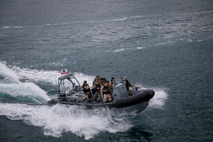 Soldiers and Sailors from Kosovo, Montenegro, Albania and the U.S. execute VBSS training