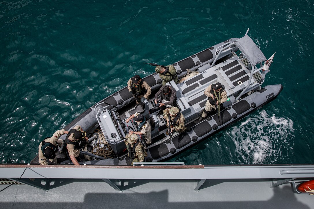Soldiers and Sailors from Kosovo, Montenegro, Albania and the U.S. execute VBSS training