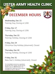 December Holiday Hours