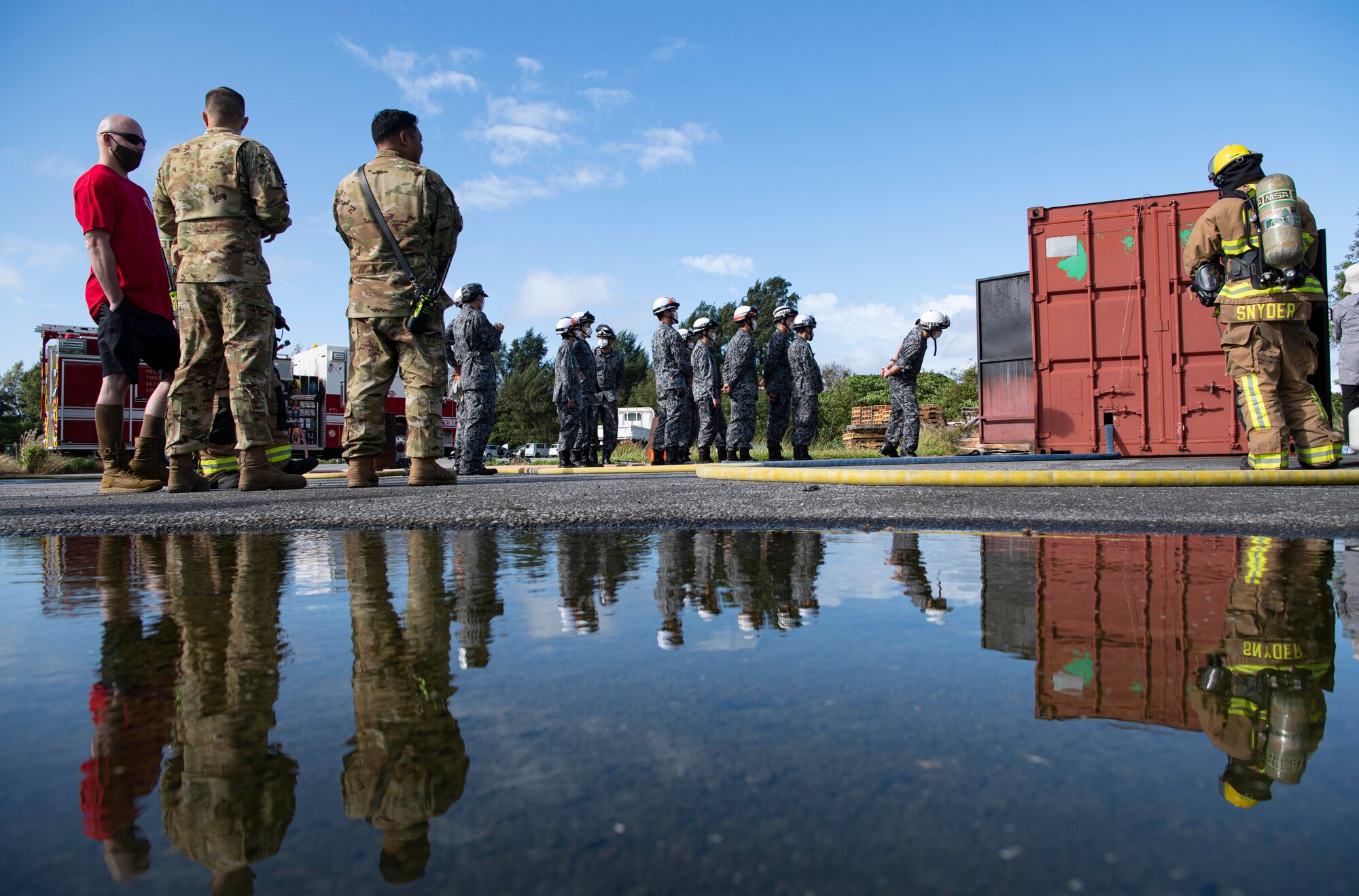 JASDF members observe 18th CES training.