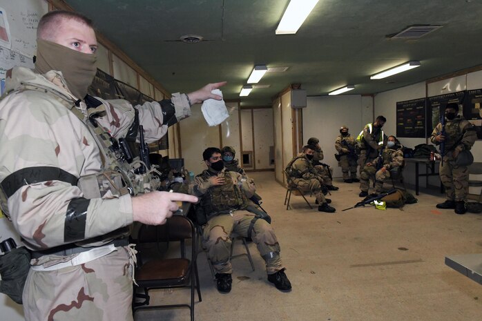 Airmen talking