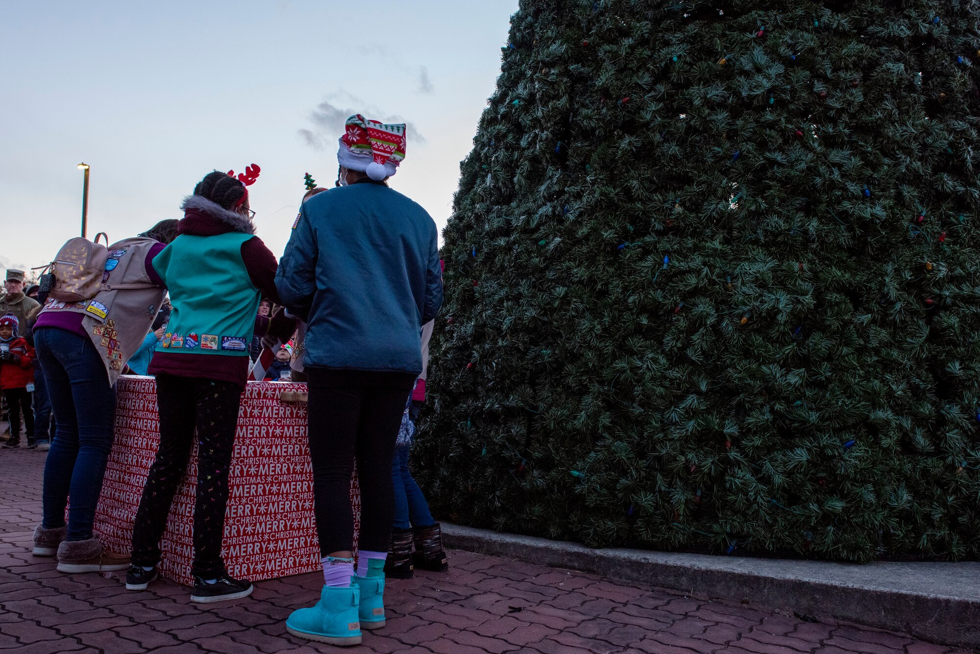 The annual Christmas Tree lighting ceremony at Osan Air Base, Republic of Korea.