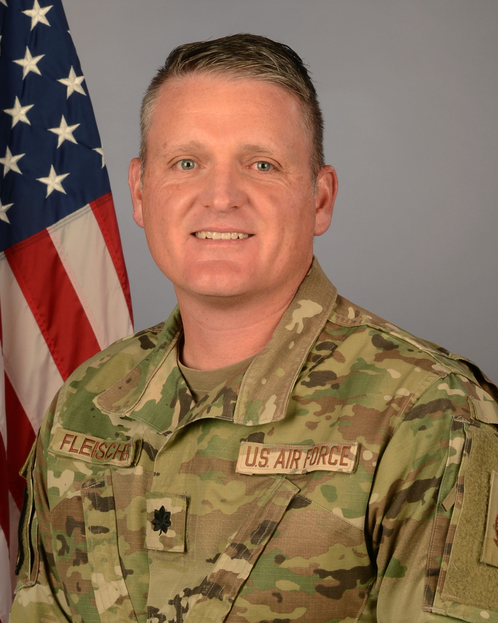 U.S. Air Force Lt. Col. Gareth Fleischer, 169th Civil Engineer Squadron commander at McEntire Joint National Guard Base, South Carolina, Dec. 1, 2021. (U.S. Air National Guard photo by Senior Master Sgt. Edward Snyder, 169th Fighter Wing Public Affairs)