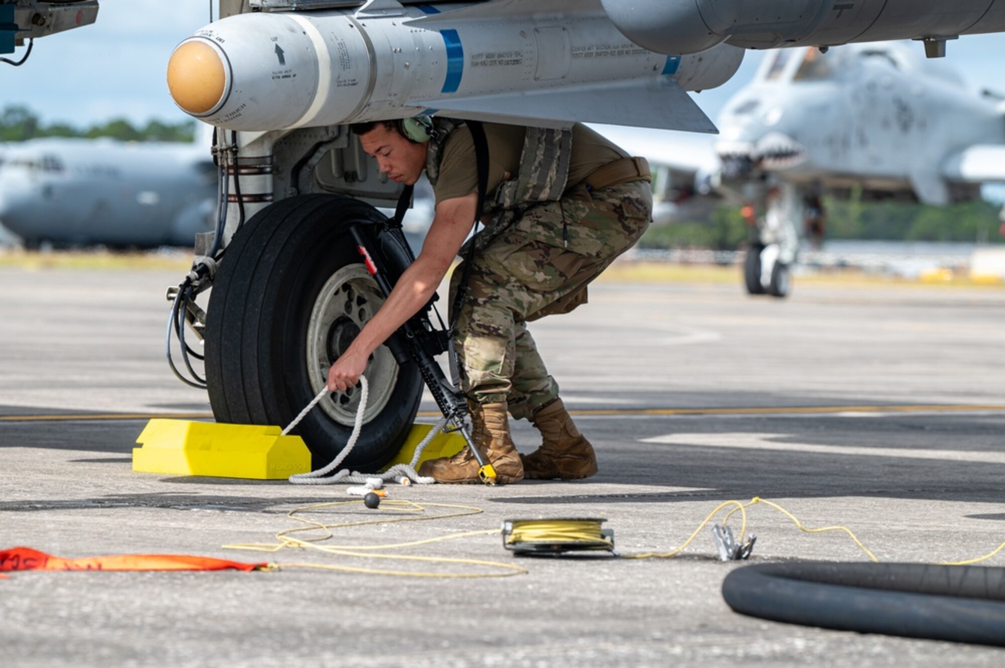 Photo of an Airman performing operations