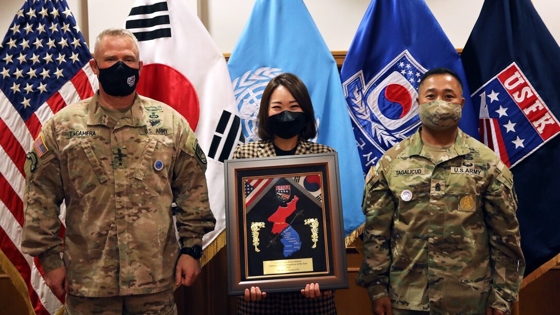 United States Forces Korea leadership presented the USFK Civilian Employee of the Year Award to DLA a employee.