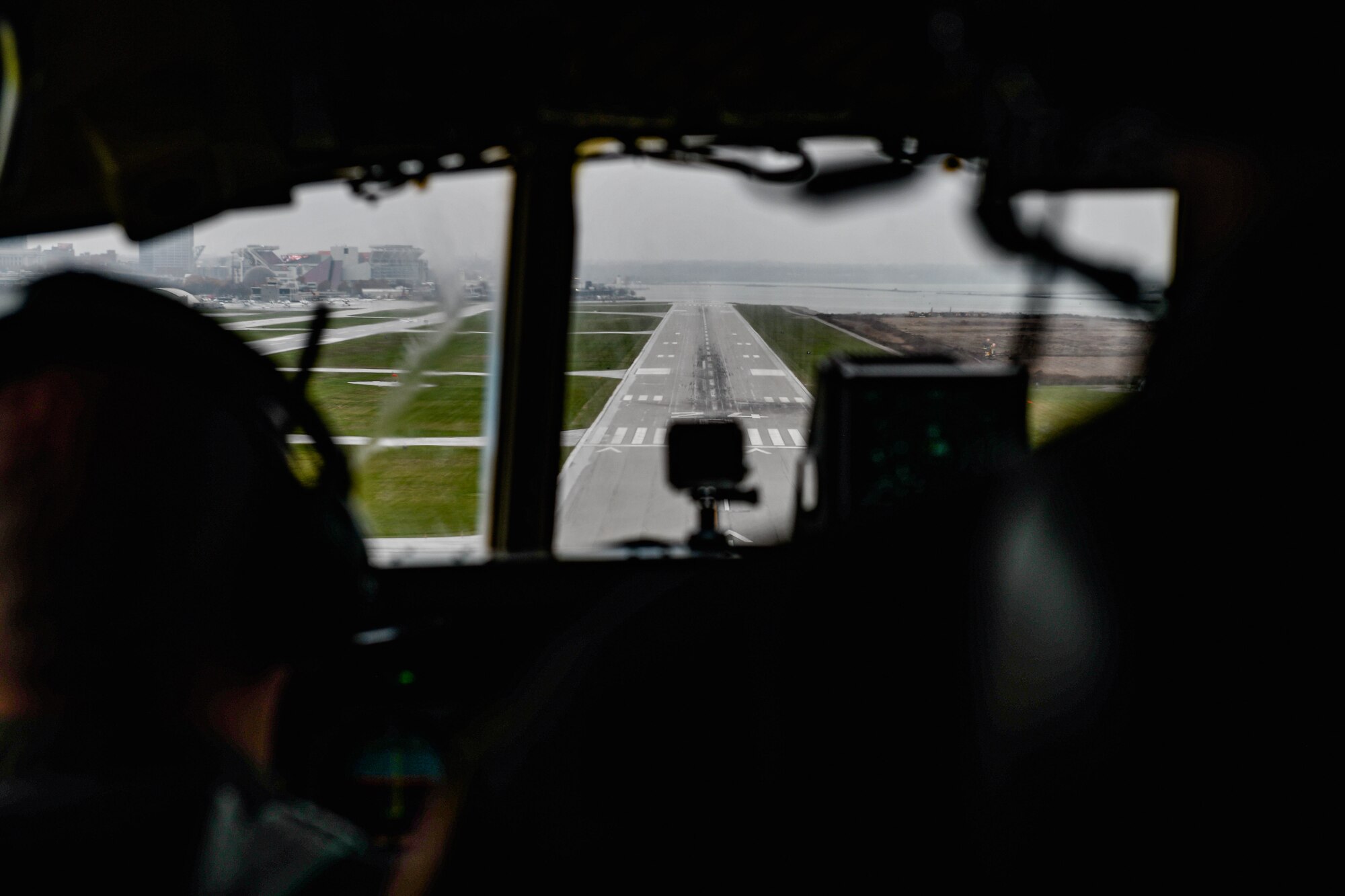 The 910th Operations Group performed a C-130H Hercules flyover during the National Anthem at the Cleveland Browns Salute to Service game, Nov. 21, 2021.