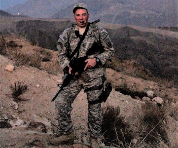 Retired Sgt. 1st Class Richard “Doc” Strous, who served 26 years and deployed three times with the National Guard, poses for a photo in Afghanistan’s Panjshir province during his deployment with the Vermont National Guard’s 86th Infantry Combat Team (Mountain) in 2010. Earlier this year, Strous was awarded the Silver Star, one of the military’s highest valor for his heroic actions as a medic with the 75th Ranger Battalion in Somalia during the Battle of Mogadishu in 1993.