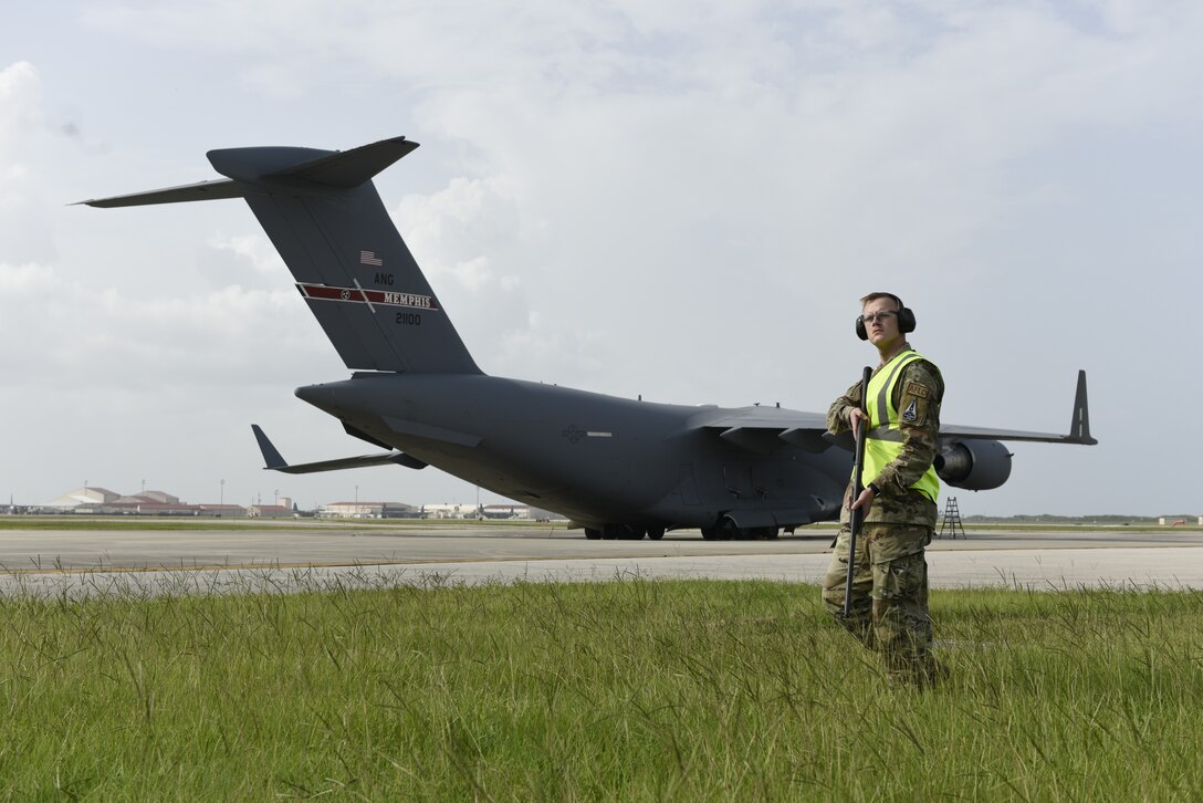 Airman 1st Class William Kozlowsky, 45th LRS Shift Lead, conducts a Bird/wildlife Aircraft Strike Hazard check on the Flightline at Patrick Space Force Base, Fla. Aug. 23, 2021. BASH checks are essential to the safety of the Flightline to prevent damage to any landing and departing aircrafts. (U.S. Space Force Photo by Airman 1st Class Samuel Becker)