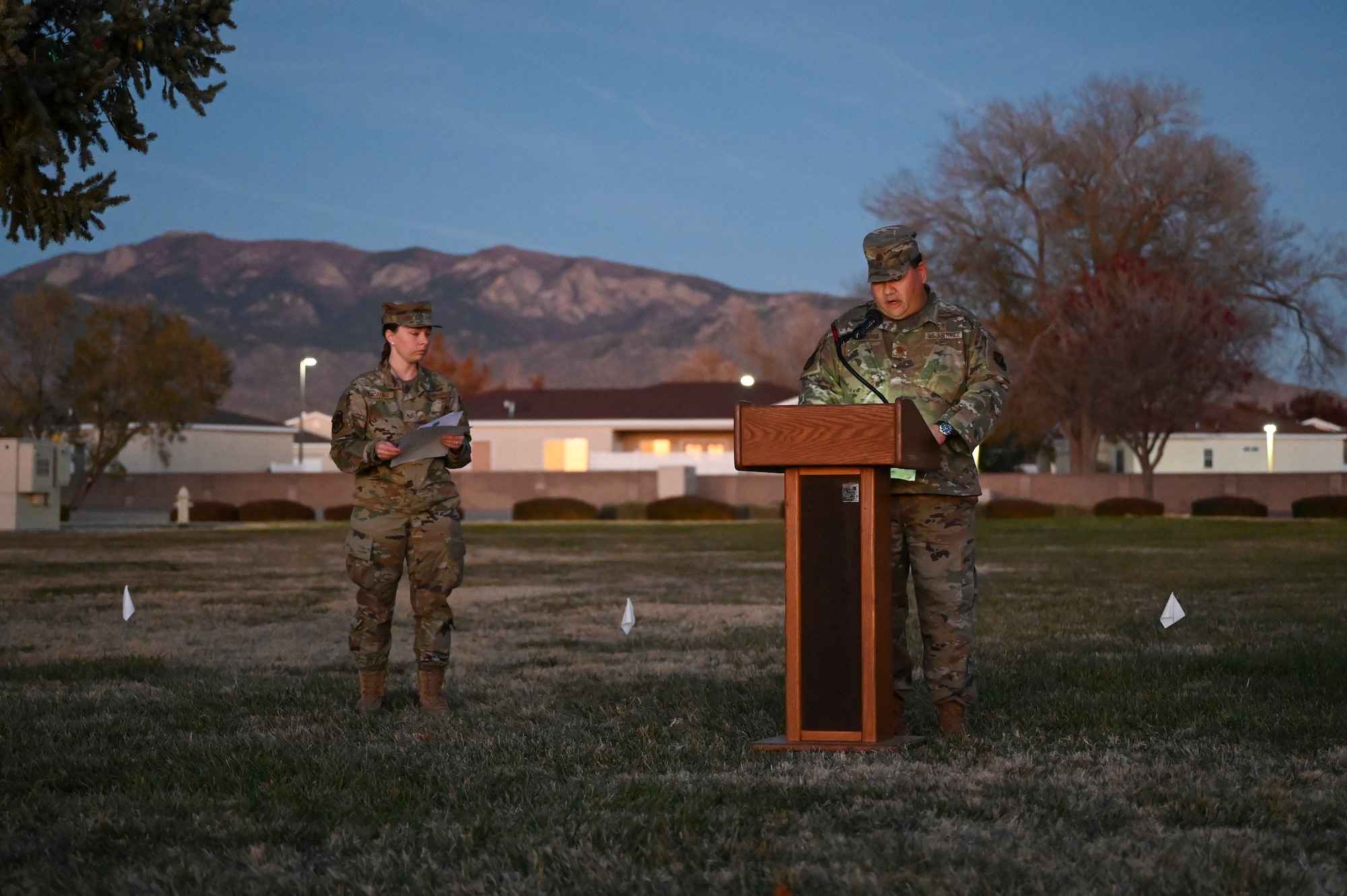 KAFB Chapel hosts tree and menorah lighting ceremony.