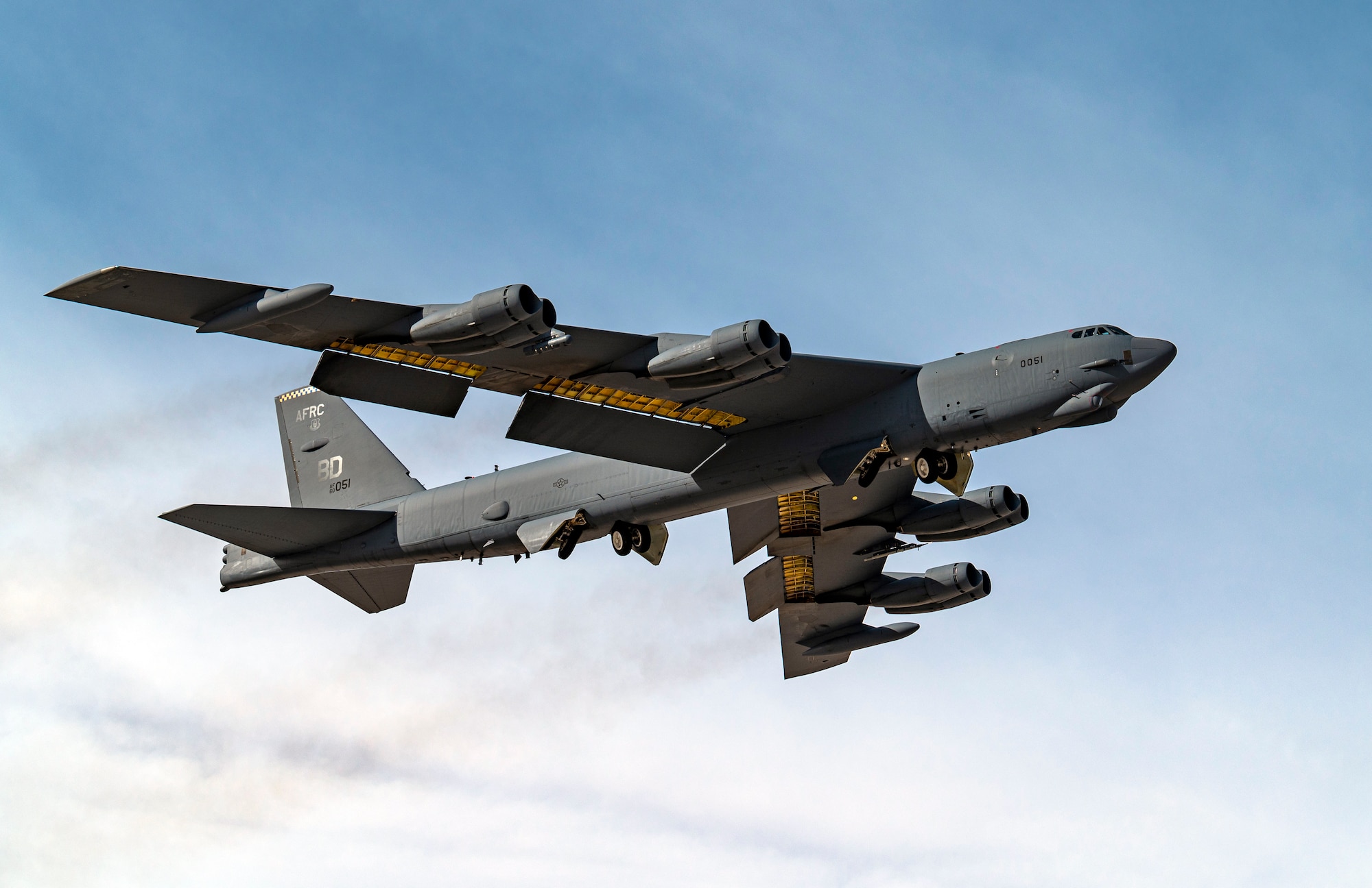 A B-52 Stratofortress takes off
