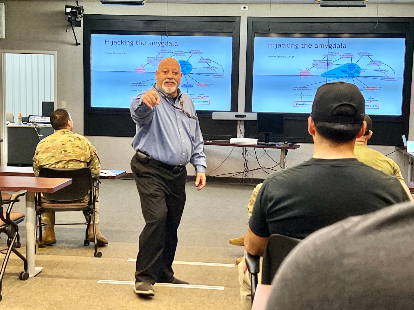 Dr. Vincent Escandell, PhD, clinical psychologist and neuropsychologist from Bayne-Jones Army Community Hospital conducted a briefing titled; Hijacking the Amygdala.