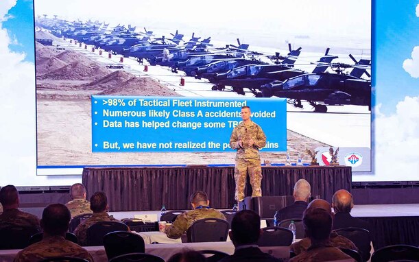 The commander of the U.S. Army Aviation and Missile Command, spoke to leaders in the aviation community Nov. 17.