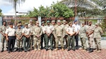 South Dakota National Guard and Suriname Defense
Force leaders stand together during a distinguished leaders visit to Paramaribo, Suriname, Nov. 24, 2021.