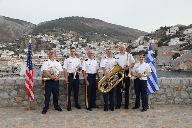 Brass Quintet group photo after performance.