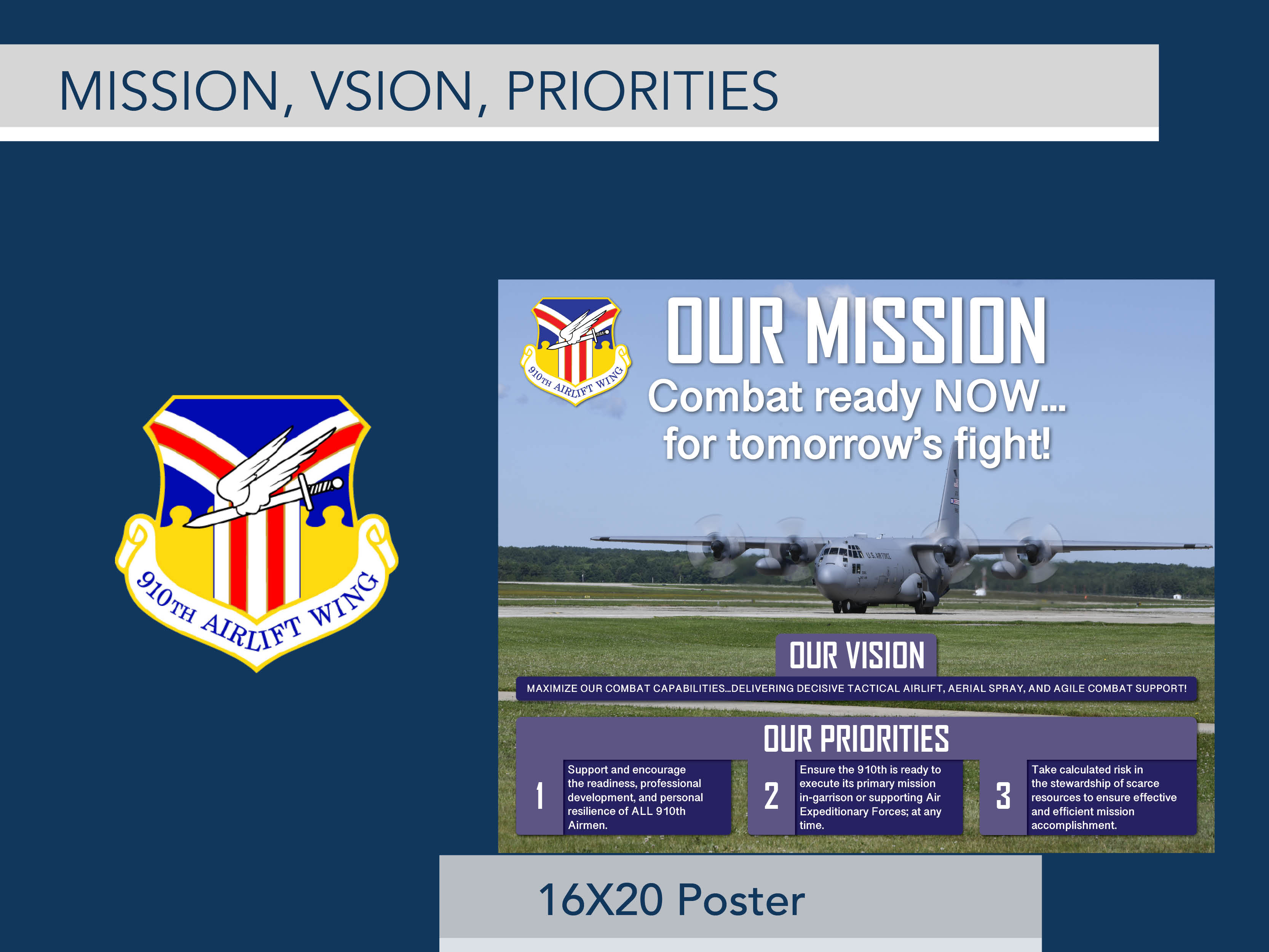 Wing Mission, Vision, Priorities Poster