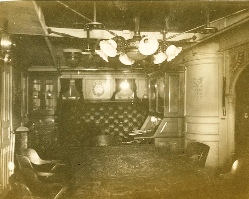 A photo of the USRC SEMINOLE's wardroom, no date.