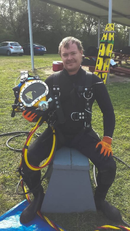 Chris Clabough finishes annual diving refresher training.