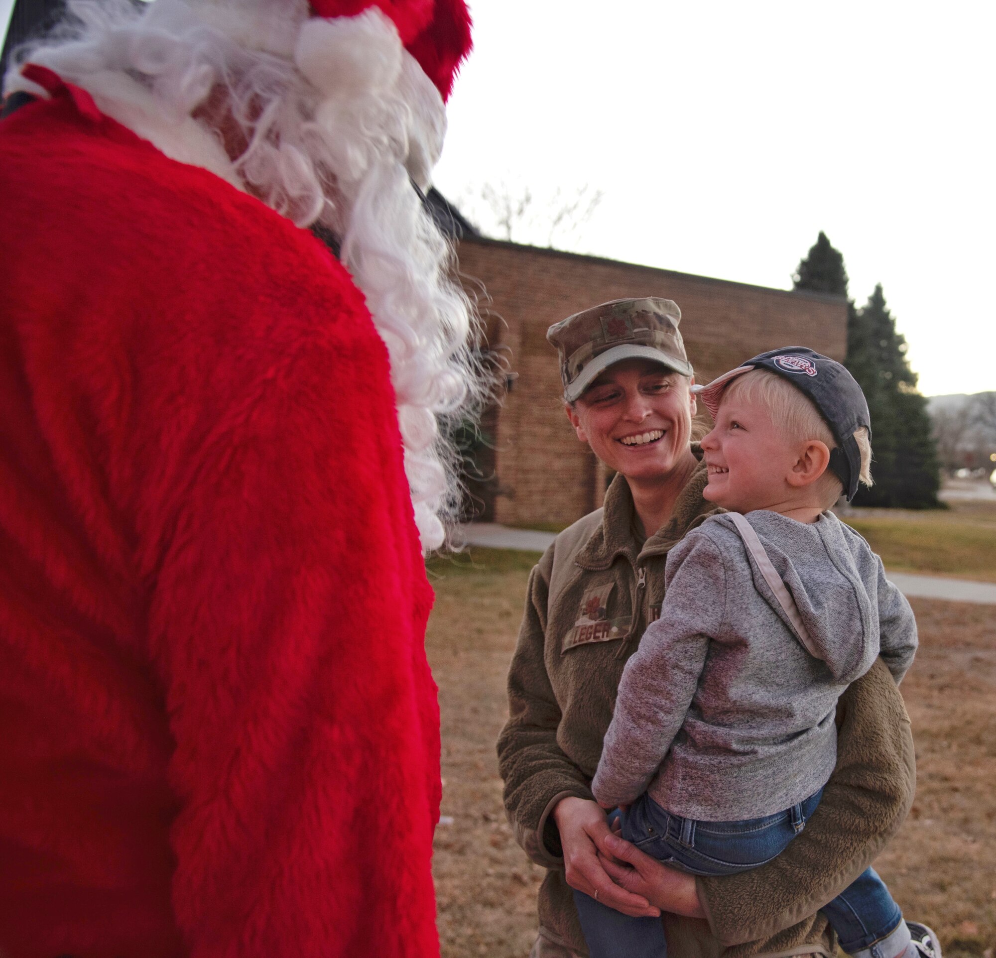 Santa and family