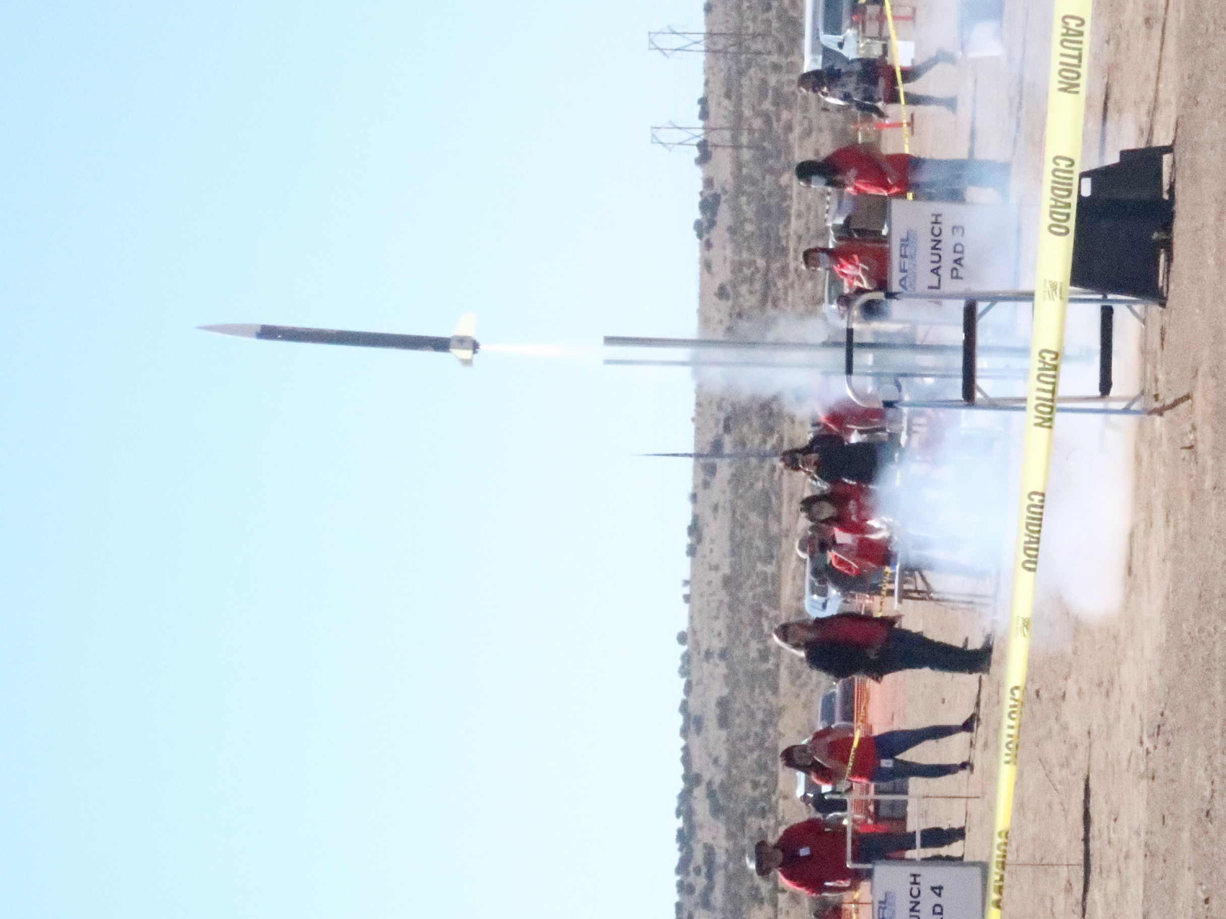 Rockets blast off as, Air Force Research Laboratory’s STEM Academy holds their annual TECH Mission Rocket Model Launch, for Albuquerque area students. (U.S. Air Force photo/Stephen Burke)