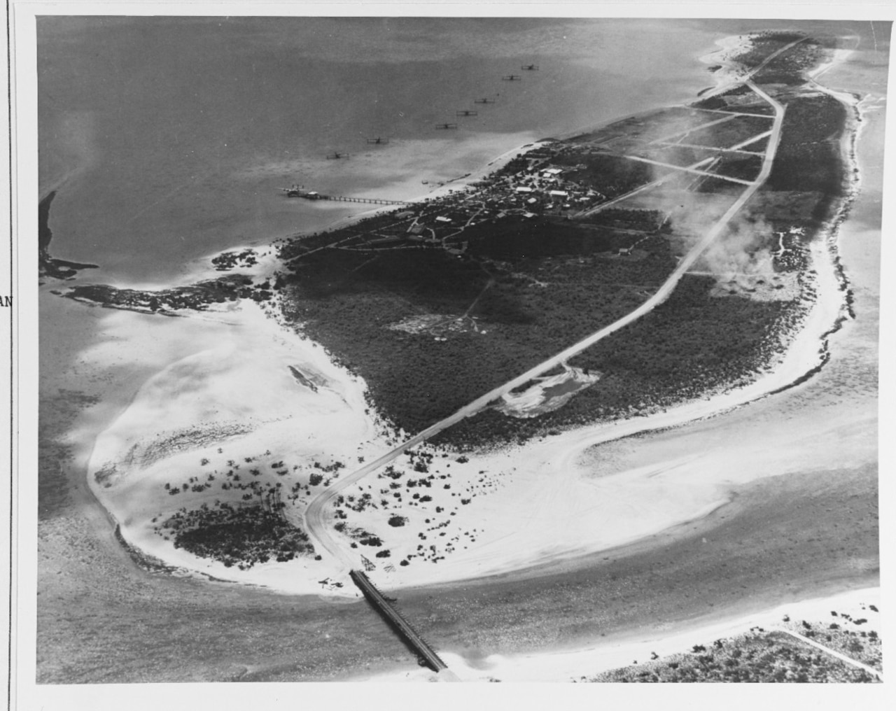 An aerial view of a small island.