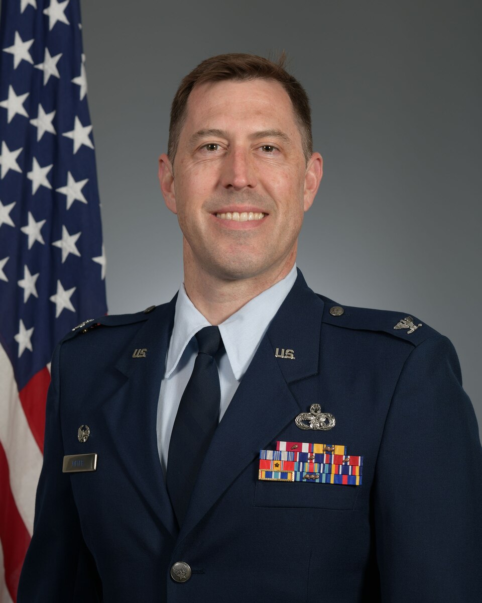 Official Air Force photo of Col. Gregory S. Meyer, 910th Mission Support Group commander.