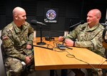 From left, 1st Sgt. Matthew Lovgren and Sgt. 1st Class Alex Thurston, NHARNG Recruiting and Retention Battalion, discuss the state's new Soldier Training and Education Program (1st STEP) in Concord, New Hampshire, Nov. 30, 2021.