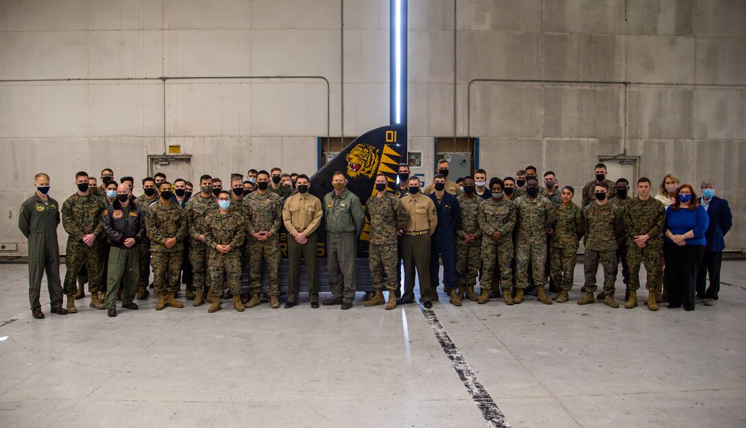 The Carteret County Chamber of Commerce Military Affairs Committee (MAC) celebrated U.S. Marine Corps Cpl. Ian MacDonald as the Service Person of the Quarter during a ceremony at Marine Corps Air Station Cherry Point, North Carolina, Nov. 19, 2021.
