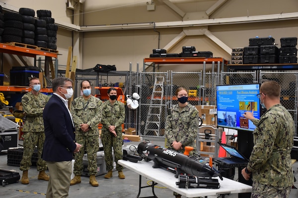 Mr. James Griffith, National Geospatial-Intelligence Agency (NGA) Director, Source Operations and Management Directorate, along with other NGA personnel, received a detailed capabilities overview and tour of the Fleet Survey Team at Stennis Space Center, MS. The Naval Meteorology and Oceanography Command directs and oversees more than 2,500 globally-distributed military and civilian personnel who collect, process and exploit environmental information to assist Fleet and Joint Commanders in all warfare areas to make better decisions faster than the adversary.