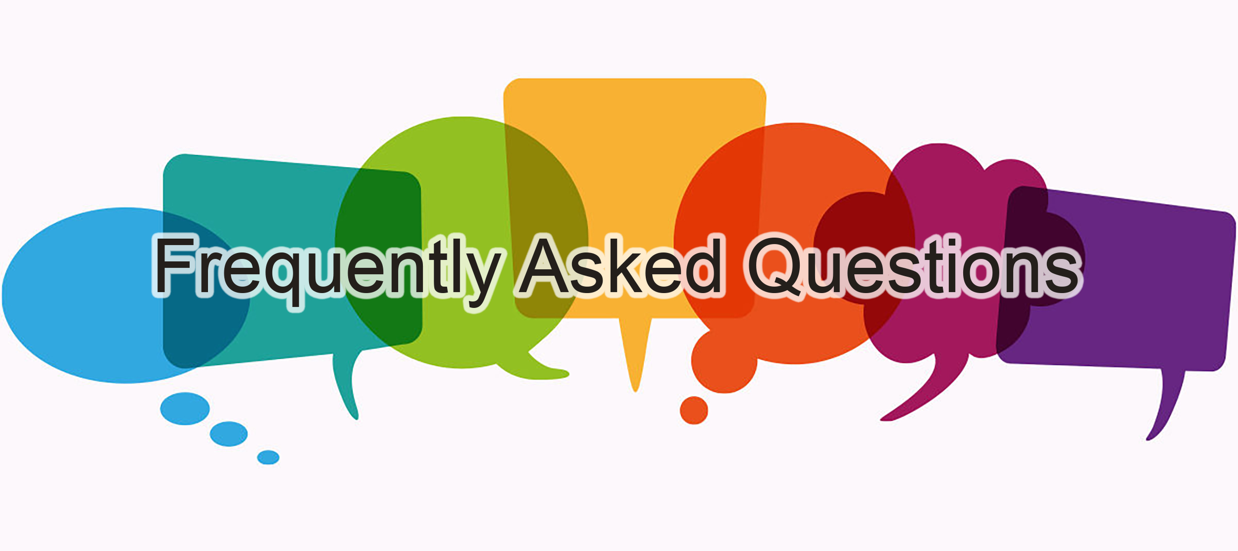 Frequently Asked Questions graphic with chat bubbles
