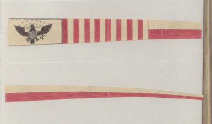 Image of a 1799 Revenue Cutter pennant courtesy of NARA.