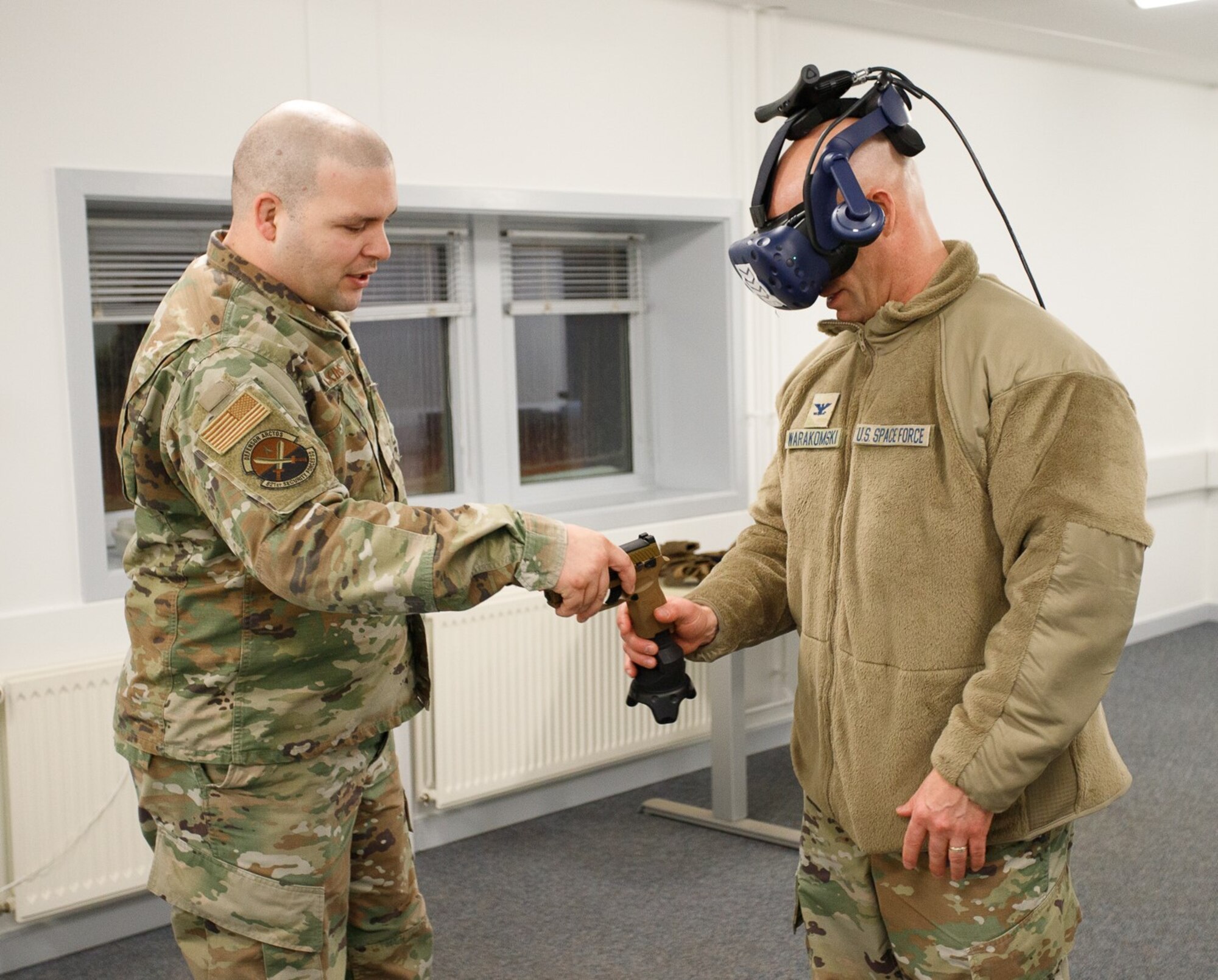 Man wears vr set.