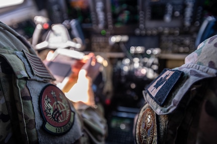 patches on pilot uniform while in cockpit