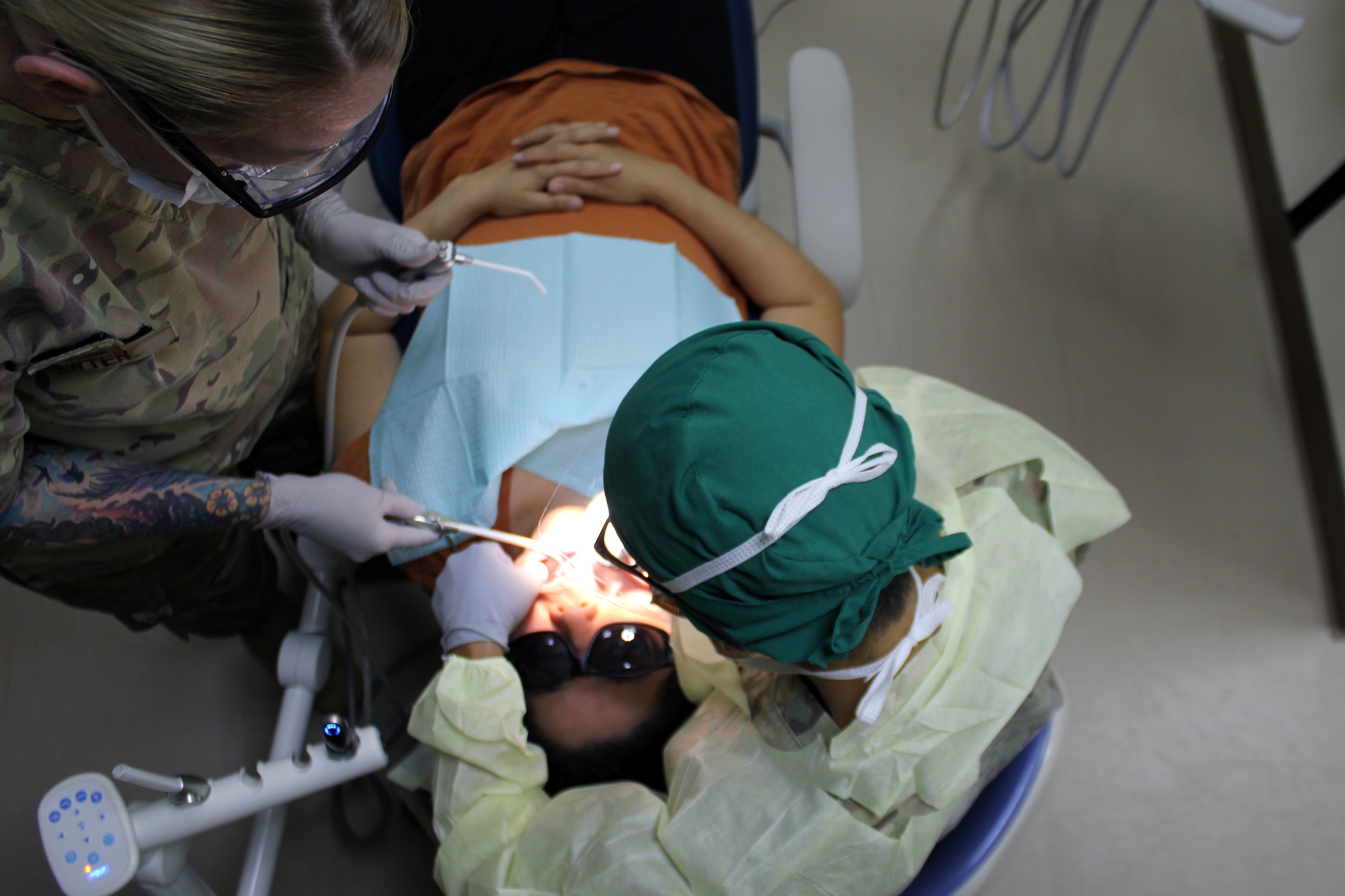 Tech. Sgt. Tiffani Lawter, a dental technician with the 380th Medical Group, prepares instruments for a dental procedure at the medical clinic at Al Dhafra Air Base, United Arab Emirates, Nov. 30, 2021. The dental office at the clinic provides emergency dental services to support the 380th Air Expeditionary Wing and other U.S. operations at the base. Lawter is forward deployed from the 131st Bomb Wing, Missouri Air National Guard.