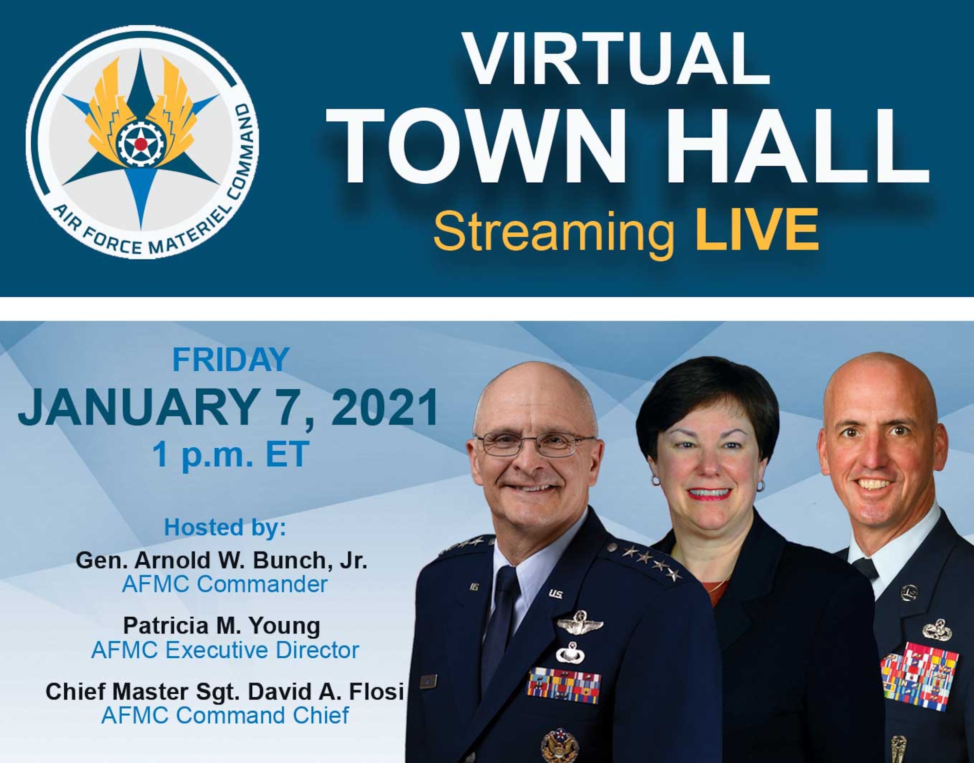 AFMC leadership to kick-off 2022 with virtual town hallu003e Air Force Sustainment Centeru003e Article Display