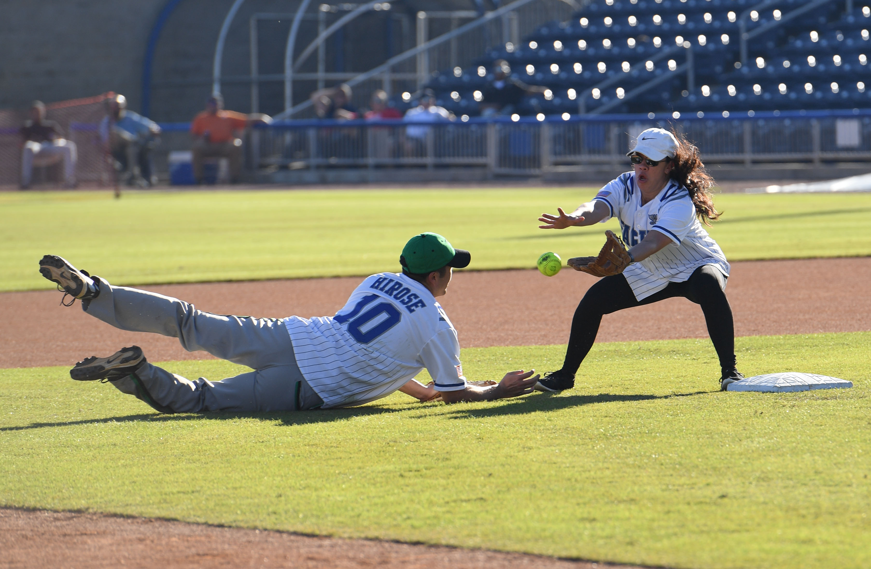Dragons participate in Chiefs vs Eagles softball game