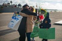 211210-N-RY670-1519 
NAVAL STATION ROTA, Spain (Dec. 10, 2021) Sailors reunite with their families after the Arleigh Burke-class guided-missile destroyer USS Porter (DDG 78) returns to Naval Station (NAVSTA) Rota, Spain, Dec. 10, 2021. Porter concluded its 10th patrol in the U.S. Sixth Fleet area of operations in support of U.S. national security interests in Europe and Africa. (U.S. Navy photo by Mass Communication Specialist 2nd Class Jacob Owen)