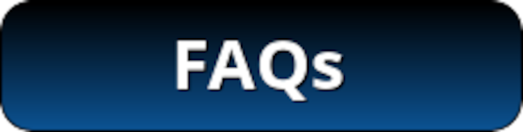 A blue button with the acronym FAQs in white text